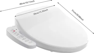 Produktbild von Elektrischer Bidet-Toilettensitz - WC-Sitz - Beheizter Sitz - Front- & Heckwäsche - Warmlufttrocknung - Selbstreinigende Düse - V- & U-Form Kompatibel - EU 220V, IPX4 - Weiß