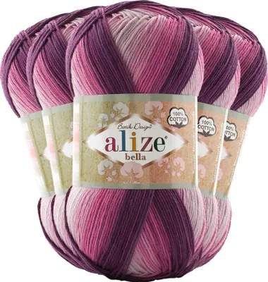Produktbild von 500g Baumwollstrickgarn ALIZE BELLA Batik Strickwolle Häkelgarn Farbwahl