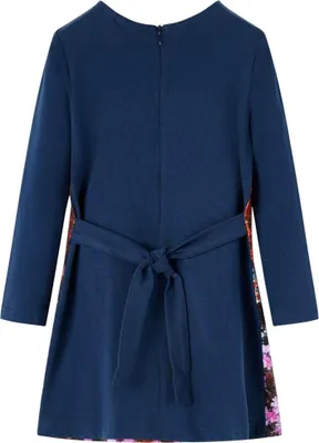 Produktbild von vidaXL Kinderkleid mit Langen Ärmeln Marineblau 116