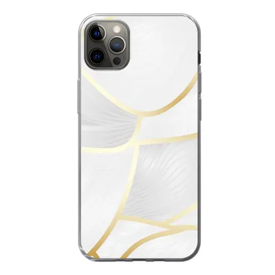 Produktbild von MuchoWow® Handyhülle Schutzhülle Hülle für iPhone 13 Pro Max Abstraktes Muster mit goldenen Linien Silikon Softcase Handy Hülle - Mobiltelefon