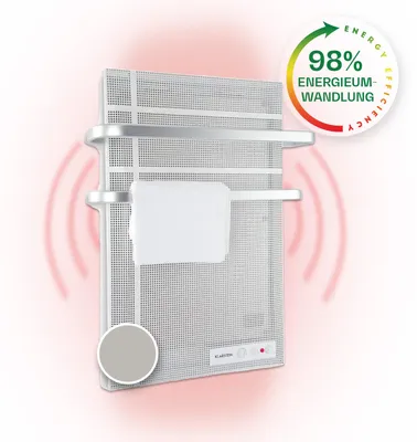 Produktbild von Klarstein Infrarotheizung, Infrarot Flachheizkörper für Bad und Innenraum, Infrarotheizung mit Thermostat, Heater CO2-Frei, Heizung mit Erkennung Offener Fenster, IP24 Infrarot Heizgeräte, 1000 W