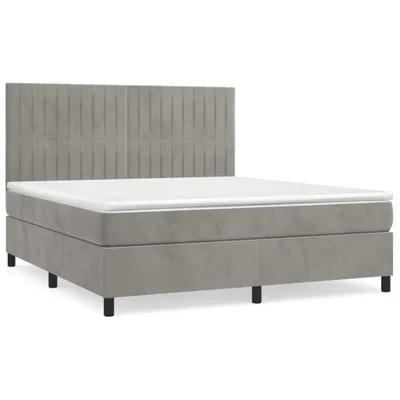 Obrázok produktu pre vidaXL Boxspring posteľ s matracom Svetlo sivá 180x200 cm Velvet