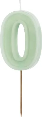 Produktbild von Geburtstagskerze Zahl 0, grün, 6 cm