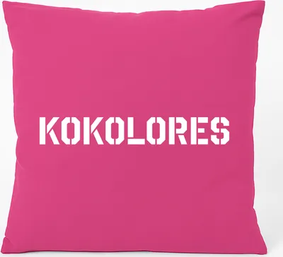 Produktbild von Huuraa Kissen Kokolores Schriftzug 40x40cm mit Füllung Fuchsia Baumwolle Dekokissen Geschenkidee