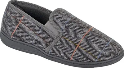 Image de Zedzzz - Chaussons pour hommes "Kenny", motif à chevrons DF2482 (49,5 EU) (Gris)