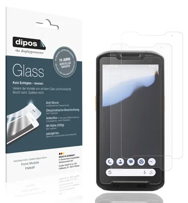 Produktbild von 2x Schutzfolie für Point Mobile PM84P matt - Anti-Shock 9H Folie dipos Glass Kunststoffglas