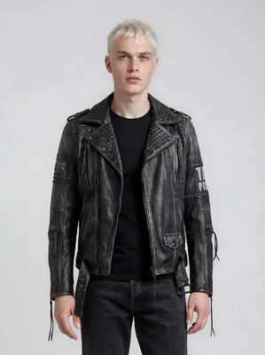 Produktbild von Dwayne Herren Echtleder Lederjacke Schwarz XL