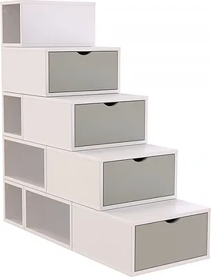 Immagine prodotto di Scaffale a gradini 125 cm - Bianco/Moka