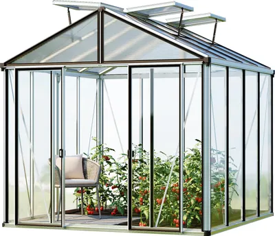 Produktbild von GFP Gewächshaus Hera 4 Glasgewächshaus 263x263 cm | Aluminium-Rahmen