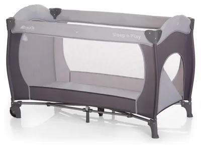 Imagen del producto de Cuna de viaje con ruedas - 120 x 60 cm - Gris - Colchón plegable y bolsa