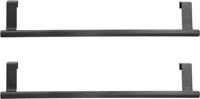 Obrázok produktu pre Držiak na uteráky 36 cm, čierna nerezová oceľ, cez dvere, do kúpeľne