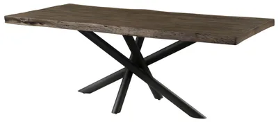 Immagine prodotto di MASSIVMOEBEL24 | Tavolo da pranzo in legno di mango 220x100x76 laccato grigio / gambe mikado antracite matt FREEFORM 5