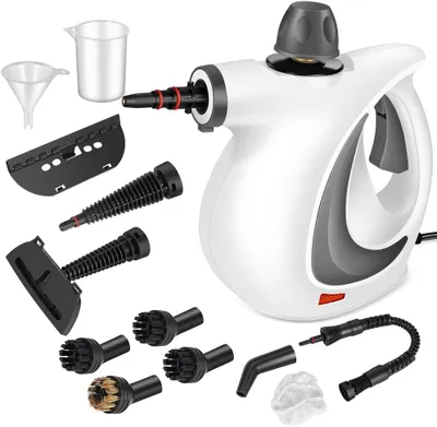 Produktbild von Handdampfreiniger Dampfreiniger 350ml mit 12 Zubehörteilen, 1050W Mehrzweckdampfreiniger für Böden, Fliesen, Fenster, Sofa & Haushalt