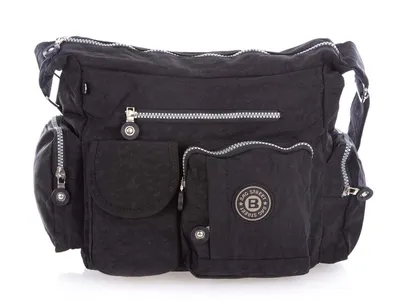 Produktbild von Bag Street Leichte Reise Umhängetasche Crinkle Nylon Mittelgroße Schwarz