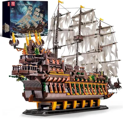 Produktbild von COIL Spielbauklötze, Bausteinset, Bauklötze, Baukasten, Mould King 13197, Piratenschiff , MOC The Flying Dutschman, ab 14 Jahren, 4364 St.