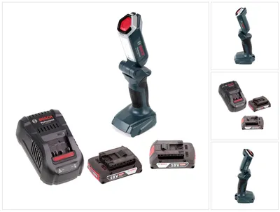 Obrázek produktu pro Bosch GLI 18V-300 Akumulátorová LED lampa 18V 300lm + 2x 2,0 Ah baterie + nabíječka