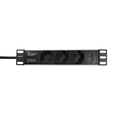 Produktbild von LogiLink PDU3B01 10" Steckdosenleiste 3-fach schwarz