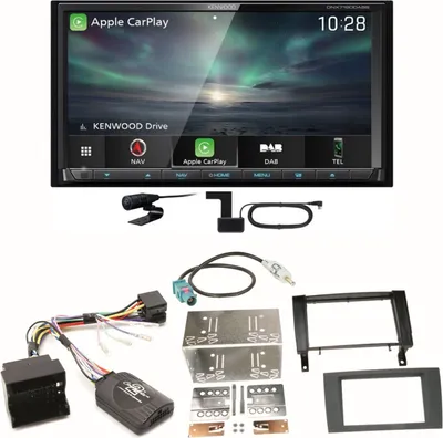 Produktbild von Kenwood DNX-7190DABS Android Auto Carplay DAB+ Einbauset für Mercedes SLK R171