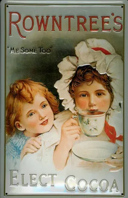 Produktbild von Blechschild Rowntree Elect Cocoa Trinkschokolade Kakao Schild Nostalgieschild