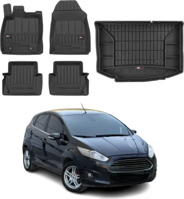 Immagine prodotto di Kit tappetini e bagagliaio per Ford Fiesta 2008-2017 in gomma nera