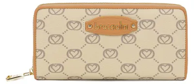 Produktbild von Braccialini Monogram Zip-around-Portemonnaie aus Leder mit Monogramm-Print,