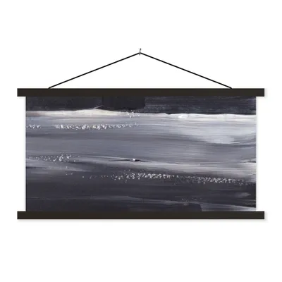 Produktbild von MuchoWow® Textilposter Farbe - Abstrakt - Schwarz 120x60 cm mit schwarzem Rahmen - Dekoration Schlafzimmer