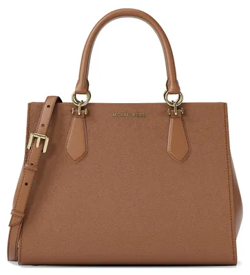Produktbild von Michael Kors Marilyn Medium Satchel Handtasche Damen Saffiano-Leder Braun Luggage 28 x 21 x 14 cm