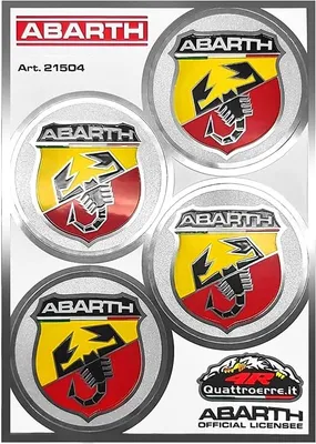 Produktbild von Abarth Chromaufkleber Offizielle 4 runden Schild, Durchmesser 48 mm, Tischmaße 94 x 131 mm
