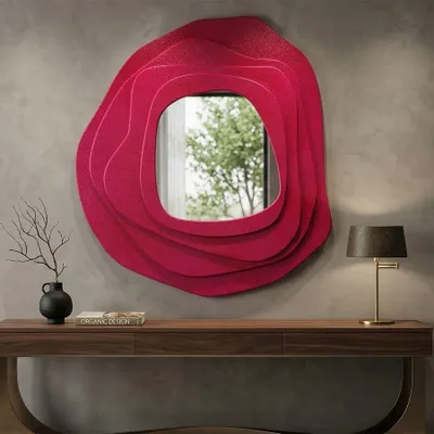 Zdjęcie produktu dla Lustro ścienne w kolorze fuksji 90x4x97 cm
