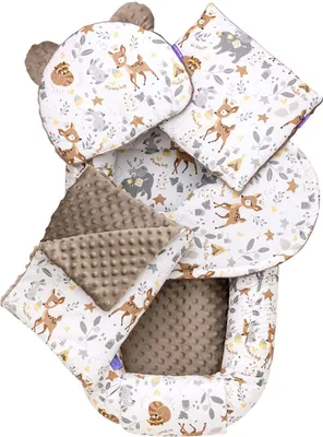 Produktbild von Magical Woodland & Mokka Minky 5-teiliges Set Comfort Babynest