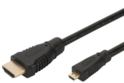 Produktbild von Digitus HDMI High Speed mit Ethernet Anschlusskabel, 2 m, HDMI Typ D (Mikrofon), HDMI Typ A (Standard), 1920 x 1200 Pixel, Schwarz