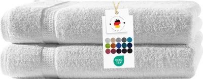 Produktbild von Duschtücher 70x140 cm aus 100% Baumwolle im 2er Set, Frottier Handtücher Set 500g/m2