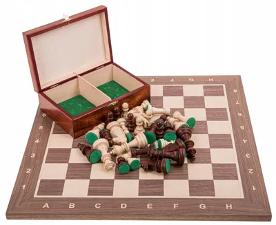 Produktbild von Square Holzschachspiel-Set Nr 5 Turnier Orzechfarben