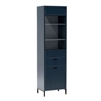 Produktbild von AX LIVING Glasvitrine Berlinette 5 Vitrine blau Kaschmire 54,5cm breit