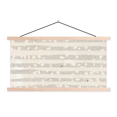 Produktbild von MuchoWow® Textilposter Terrazzo - Terrasse - Pastell 120x60 cm mit holzfarbenen Rahmen - Klemmleiste