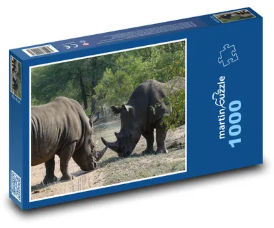 Obrázok produktu pre Puzzle 1000 Nosorožce v divočine - martinpuzzle