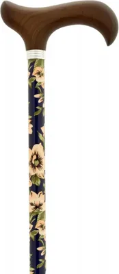 Immagine prodotto di Garcia 1880 Bastone regolabile – Blu con fiori bianchi – Regolabile da 76 a 99 cm – Alluminio – Impugnatura Derby – Bastone da passeggio per donna e uomo
