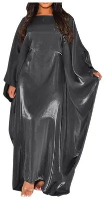 Produktbild von Sommerliches Maxi-Kleid mit Kimono-Ärmeln und V-Ausschnitt - Schwarz