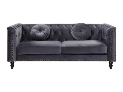 Produktbild von TURNER 3-Sitzer-Sofa aus Velours - Farbe Anthrazit