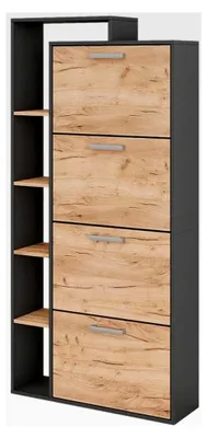 Produktbild von Schuhkipper Orlando, Eiche/Anthrazit, 80 x 166,1 cm mit 4 Fächern