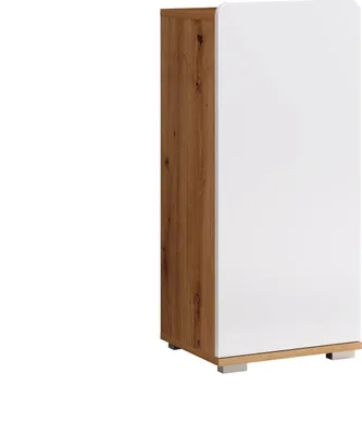 Produktbild von trendteam Bad Stauraumelement Ciara Artisan Eiche Melamin/Weiß Hochglanz Tiefzieh 37 x 82 x 31 cm