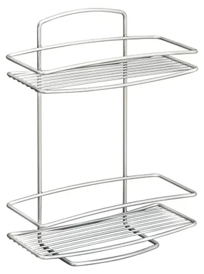 Zwei-Etagen-Regal 26 x 11 x 35 cm silber Metall
