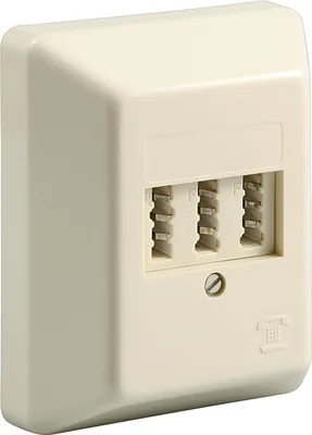 Produktbild von Goobay 50265 3x TAE-NFF Aufputzdose, Beige - Schraubanschluss