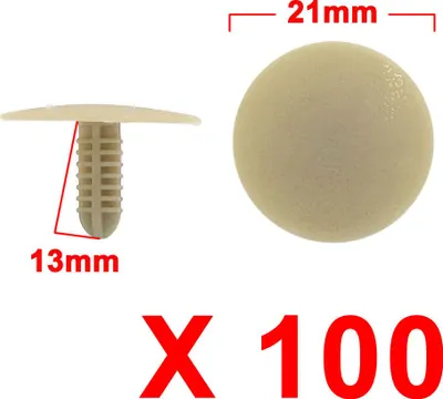 Image de 100Pcs Rivet Universel Fixation Plastique Beige Trou 5x5mm Pare-Chocs Voiture