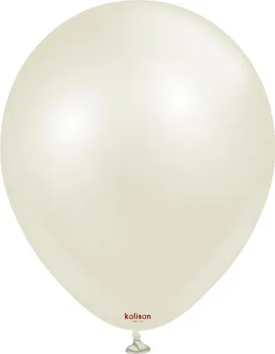 Zdjęcie produktu dla Balony lateksowe Kalisan AURA Ivory White, beżowe, kremowe, 12cm, 50szt.