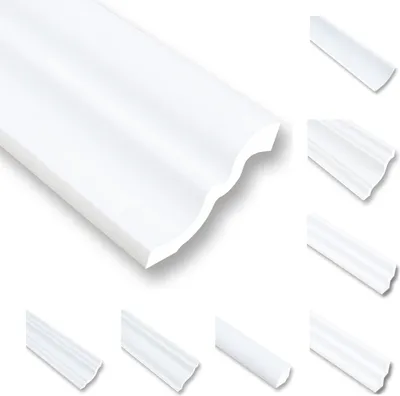 Obrázek produktu pro 20 metrů stropních lišt Stropní lišty z polystyrenu XPS Stropní lišty bílé 80 x 70 mm Dekorační profily Stropní lišty z polystyrenu Dekorační lišty ekonomické balení NS80