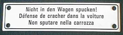 Produktbild von Eisenbahn Schild Nicht in den Wagen spucken!