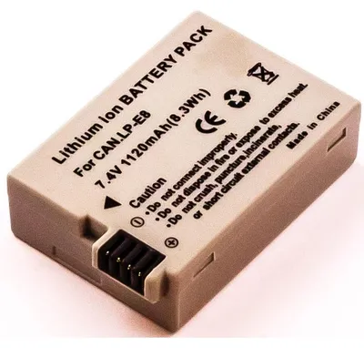 Produktbild von Akku für Canon EOS 700D Li-Ion 7,4 Volt 1020 mAh grau.