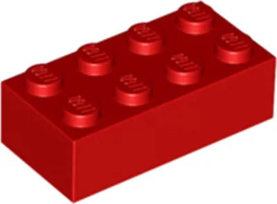 Image de 1 pièce LEGO, pièce c. 3001 en rouge (Rouge)