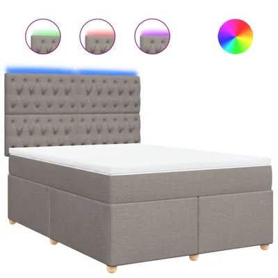 Produktbild von vidaXL Boxspringbett mit Matratze Taupe 140x200 cm Stoff
